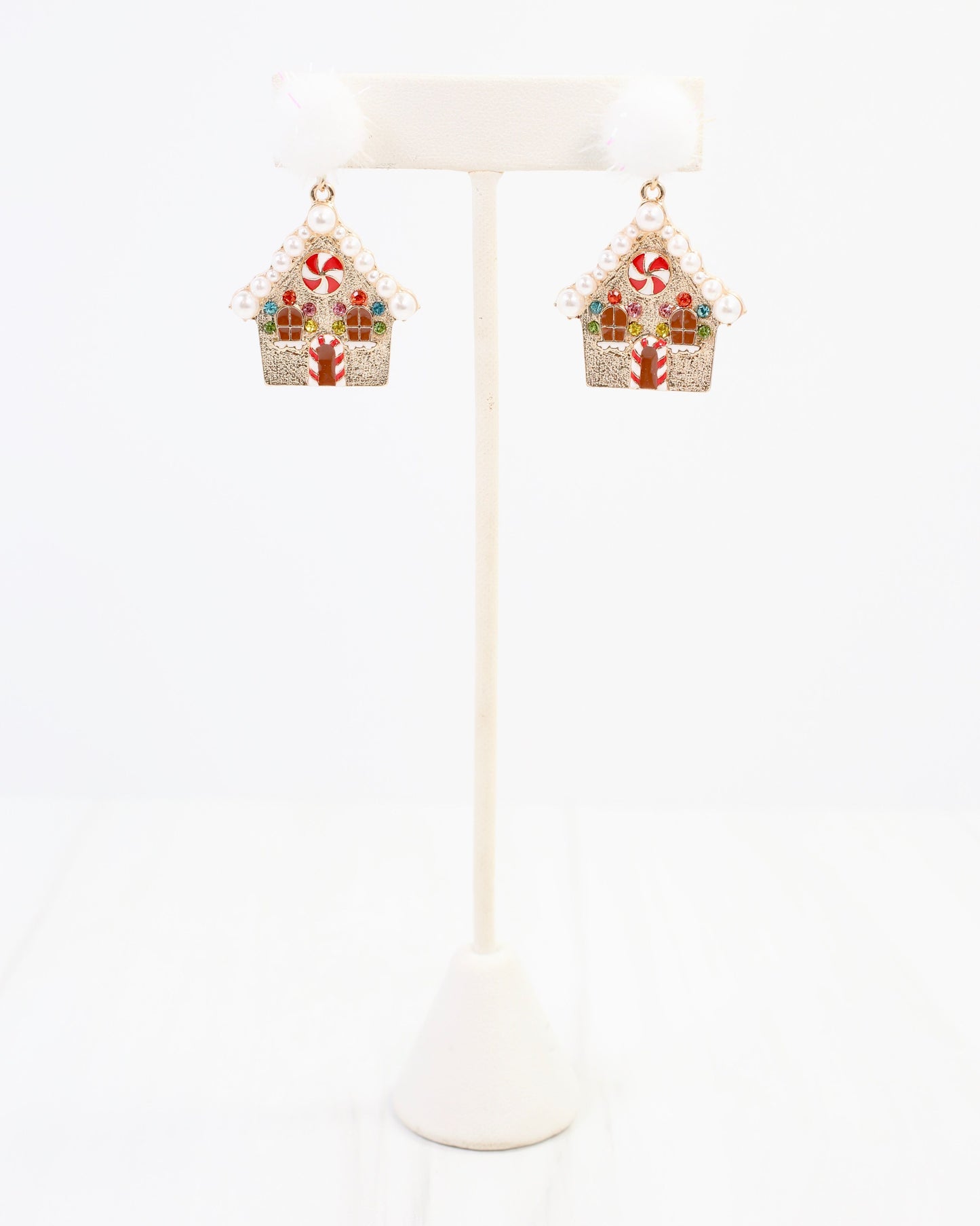 Jingle Gingerbread House Earring Gold