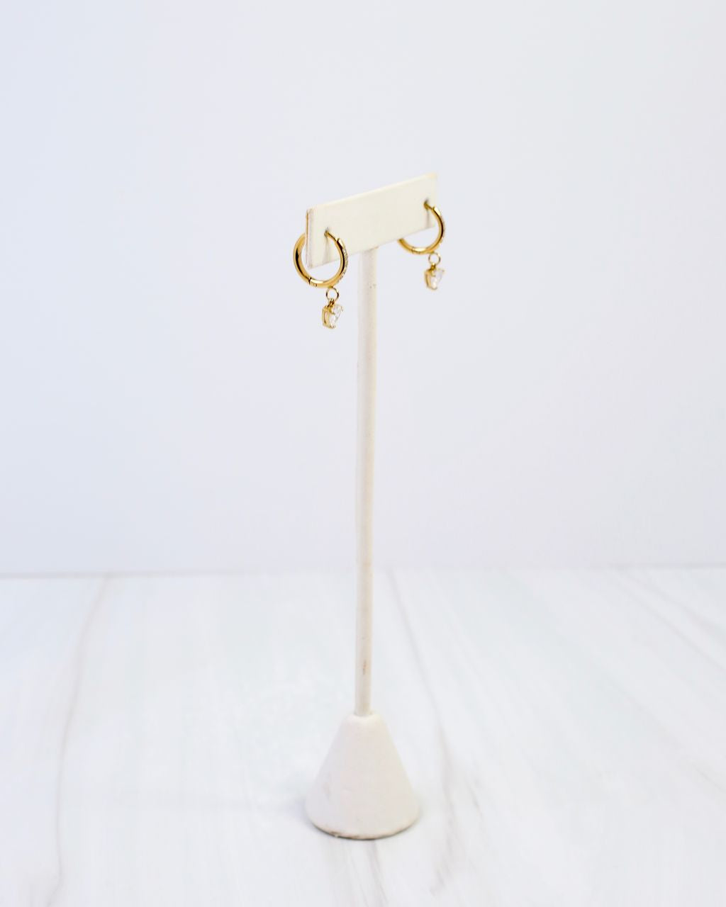 Lenox CZ Heart Huggie Earring Gold