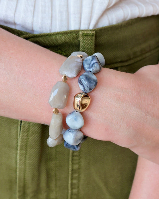 Ginger Stone Stretch Bracelet Grey