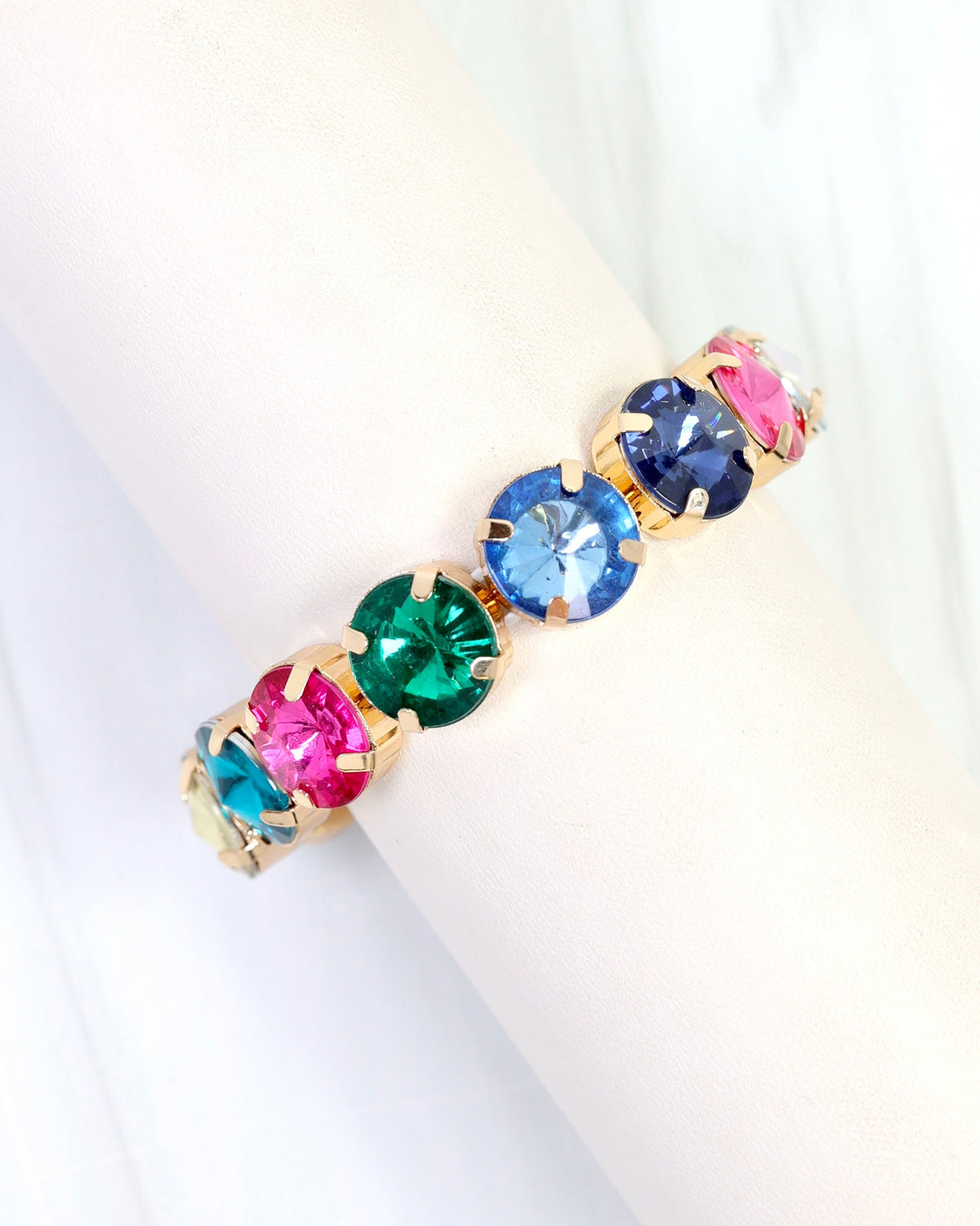Shalimar Rhinestone Stretch Bracelet Dark Multi