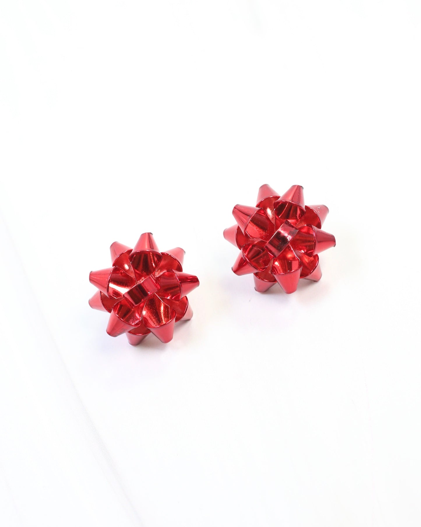 Let's Wrap Large Bow Stud Earring Red