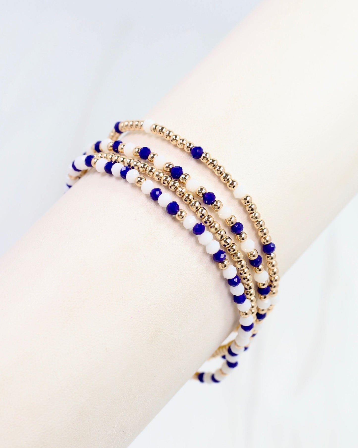 Lottie Beaded Bracelet set Blue White