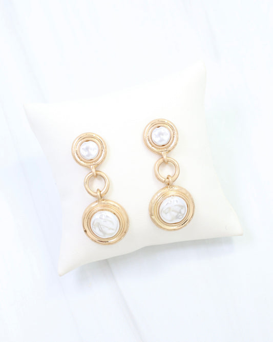 Baycrest Pearl Drop Earring Worn Gold