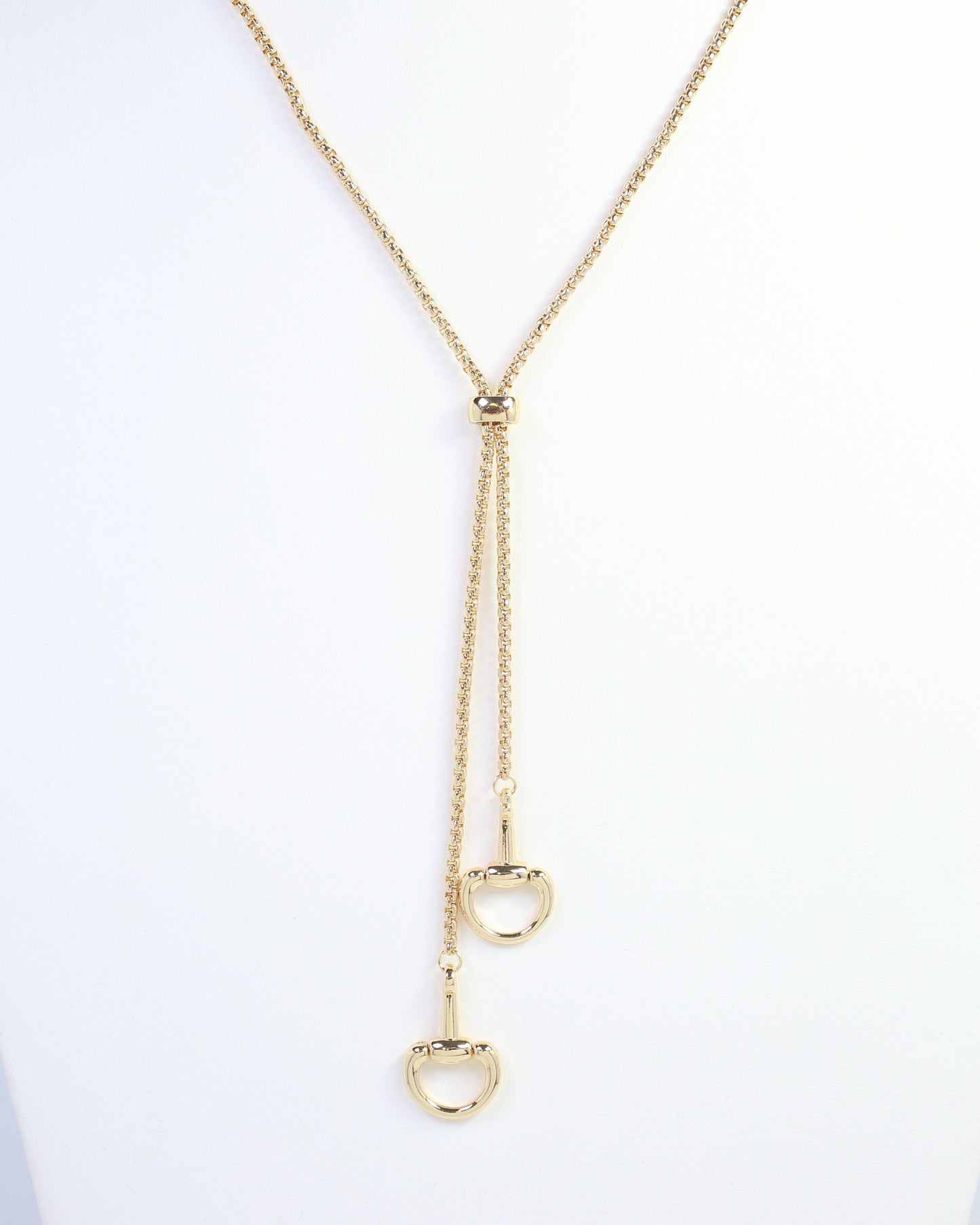 Frances Horsebit  Adjustable Chain Necklace Gold