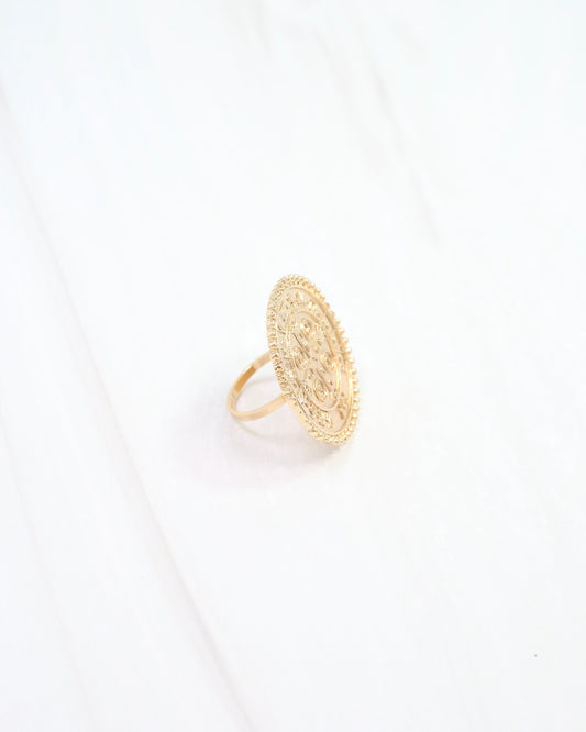 Corine Coin Scarf Ring Gold