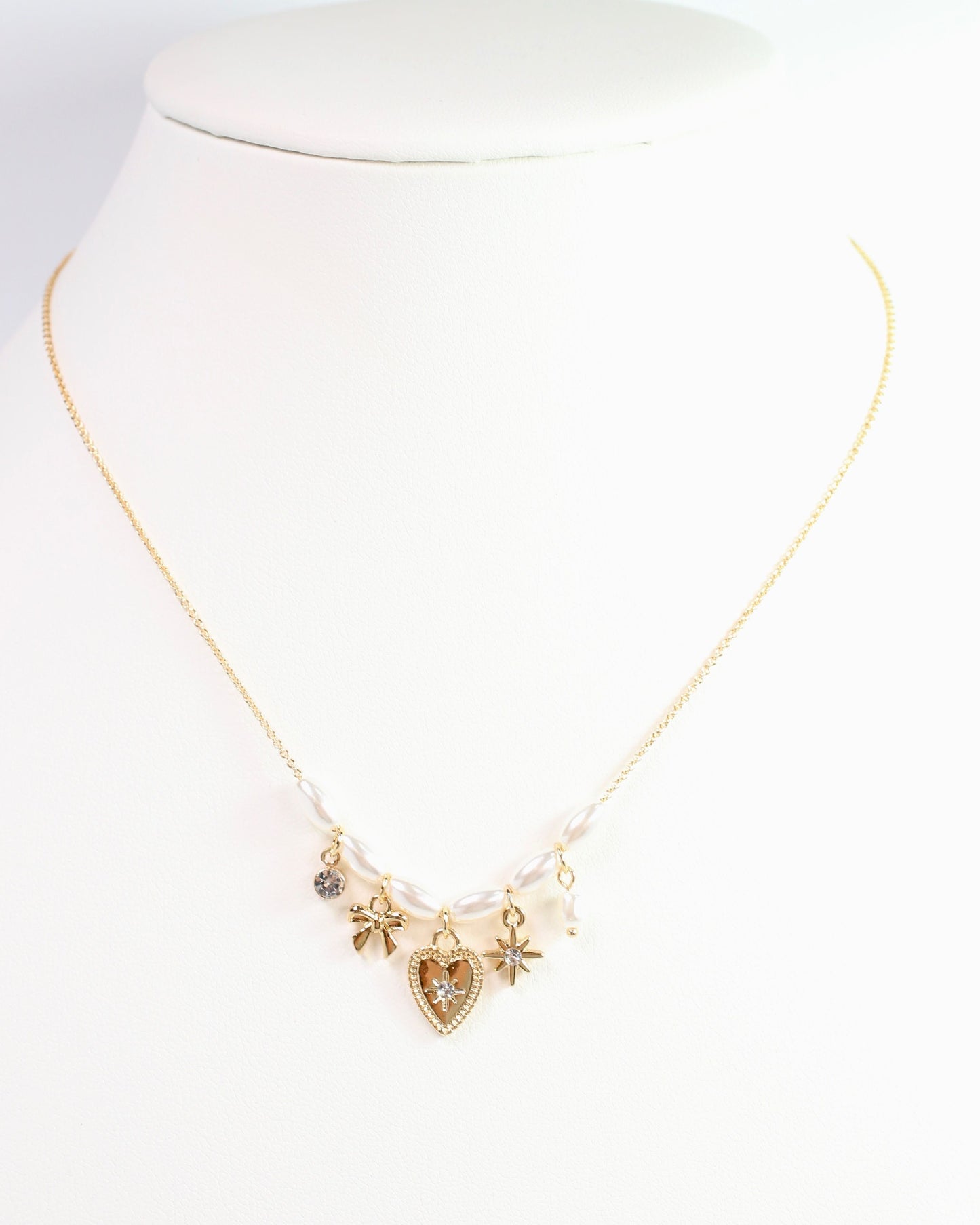 Randolph Delicate Heart Charm Necklace Gold