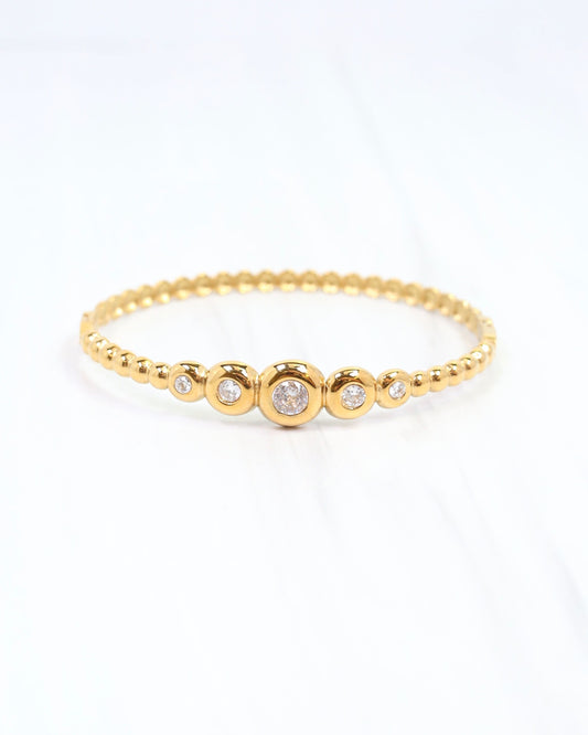 Brittany Textured Bangle WP Gold