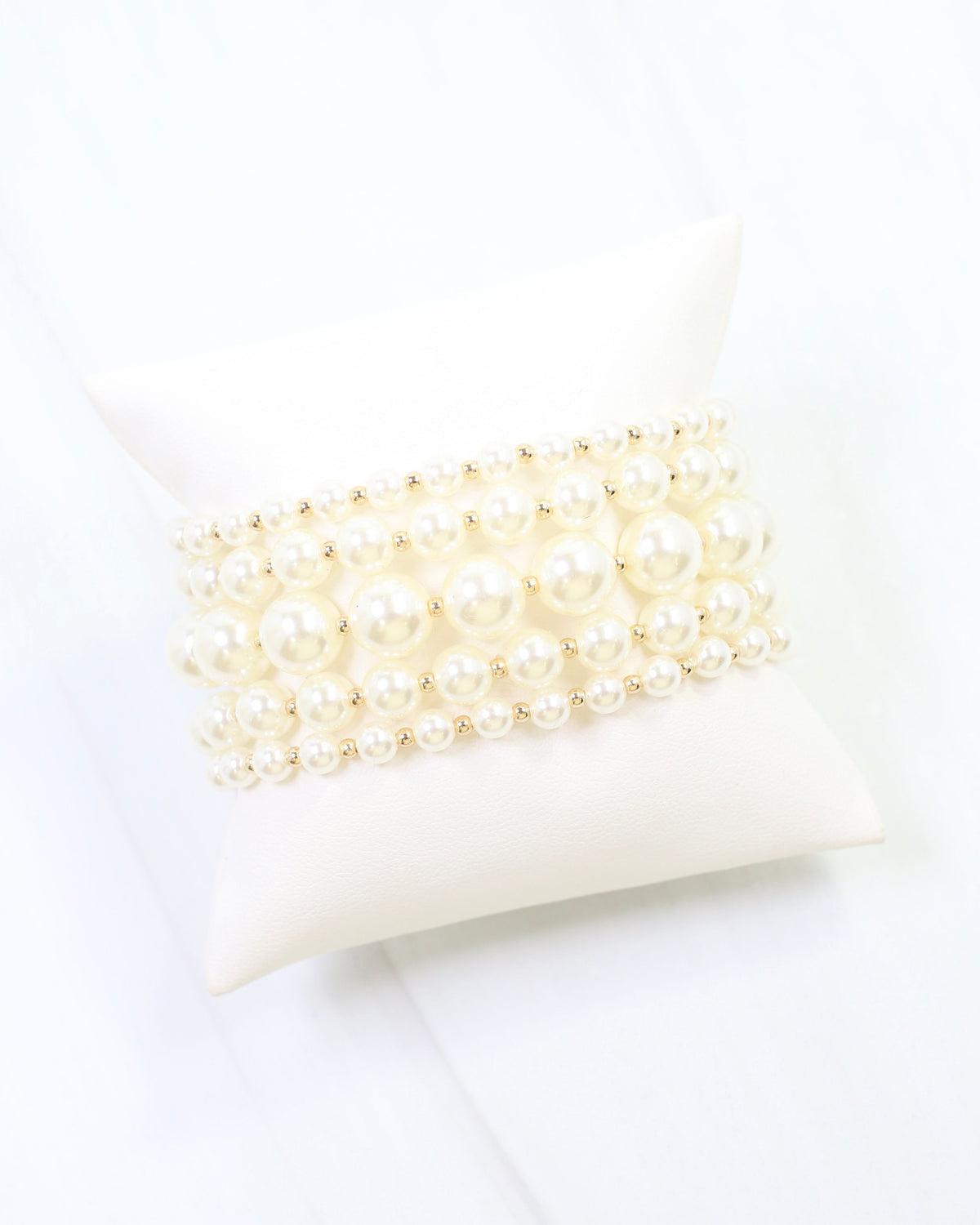 Barclay Stretch Pearl Bracelet Set Gold