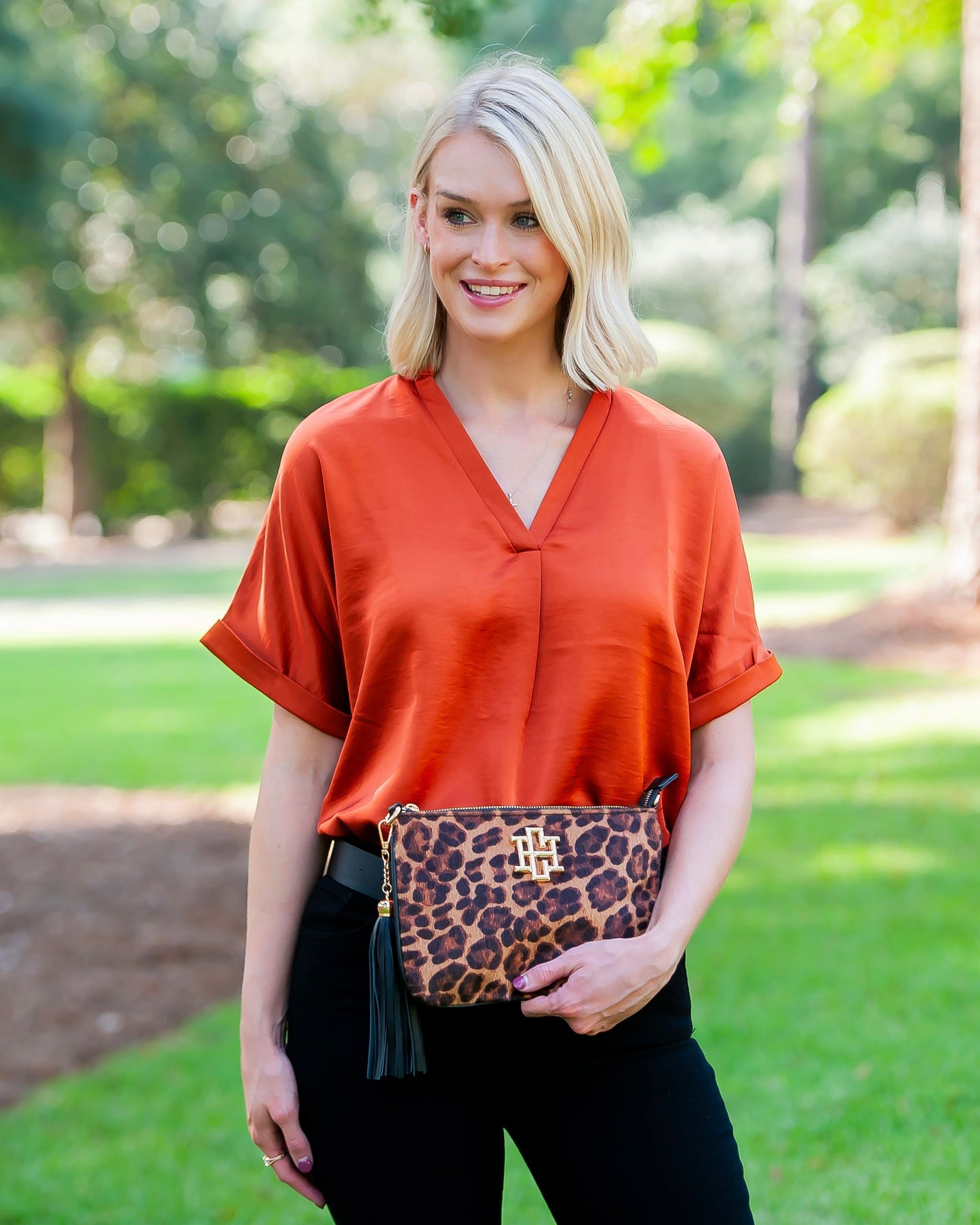 Madelyn Clutch/Crossbody Spotted Saddle