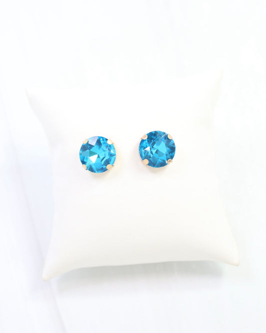 Andi Large Rhinestone Stud Earring Turquoise