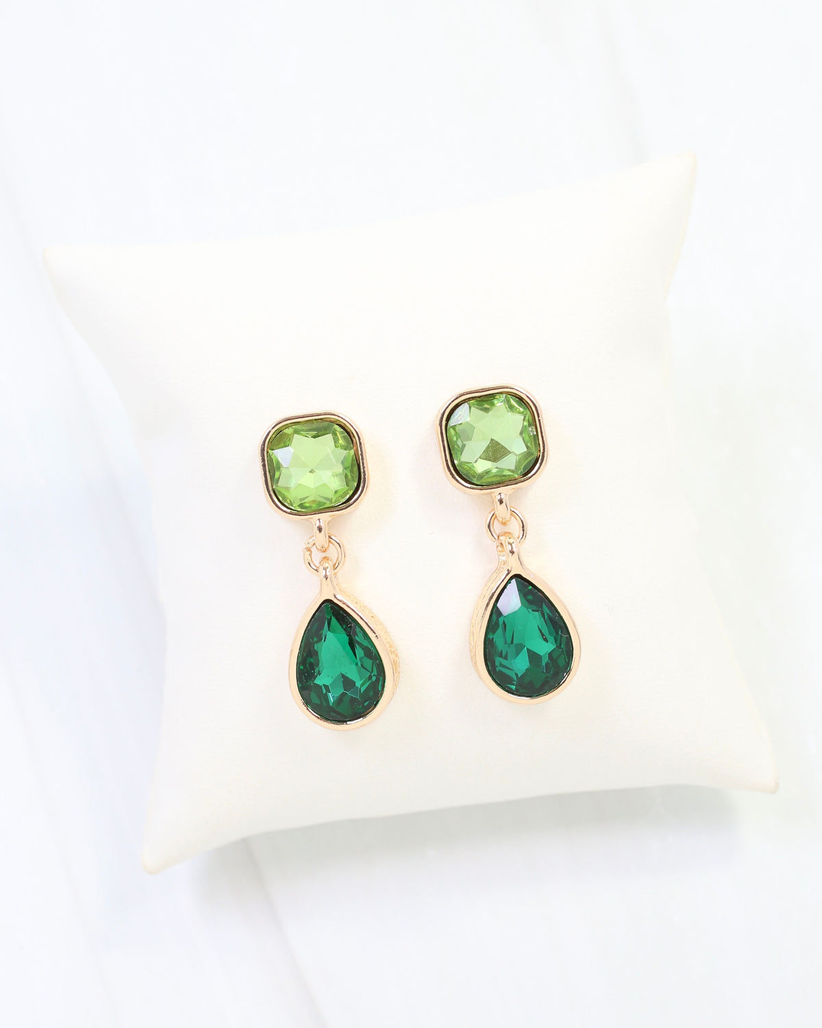 Roxanne Rhinestone Drop Earring Emerald