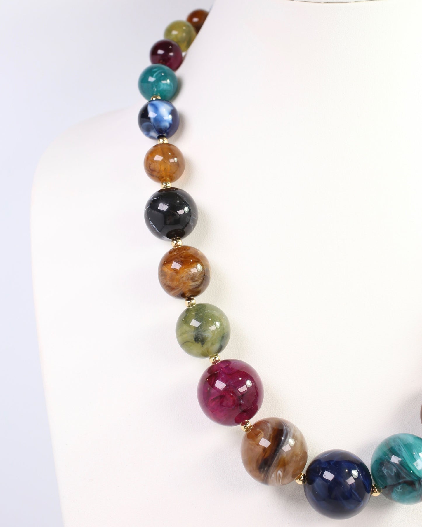 Cambridge Chunky Marble Necklace Dark Multi