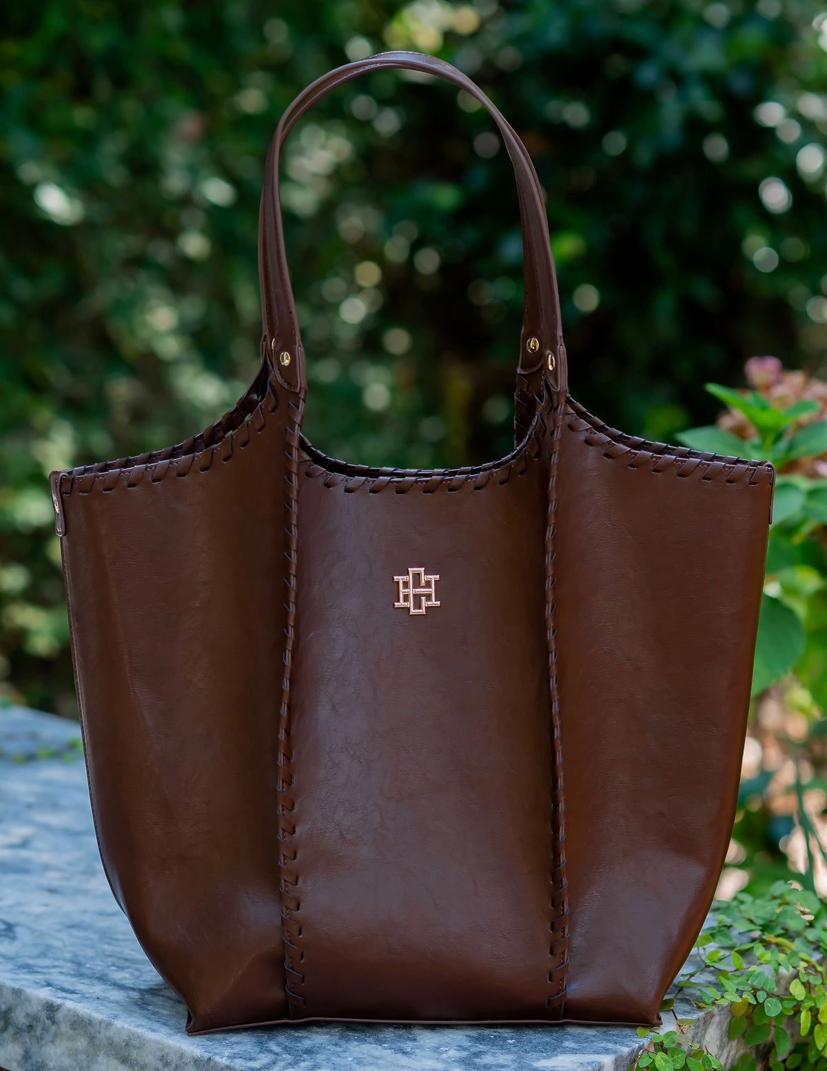 Emory Whipstitch Tote D Chocolate