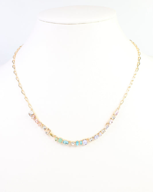 Fletcher Crystal Necklace Lavender Multi