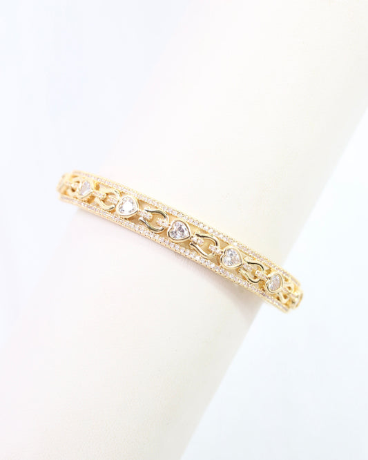 Rayna Horsebit CZ Bangle Bracelet WR GOLD