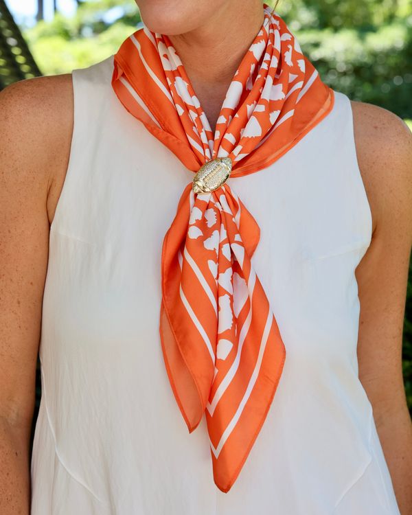 Lawson Leopard Scarf Medium Orange White