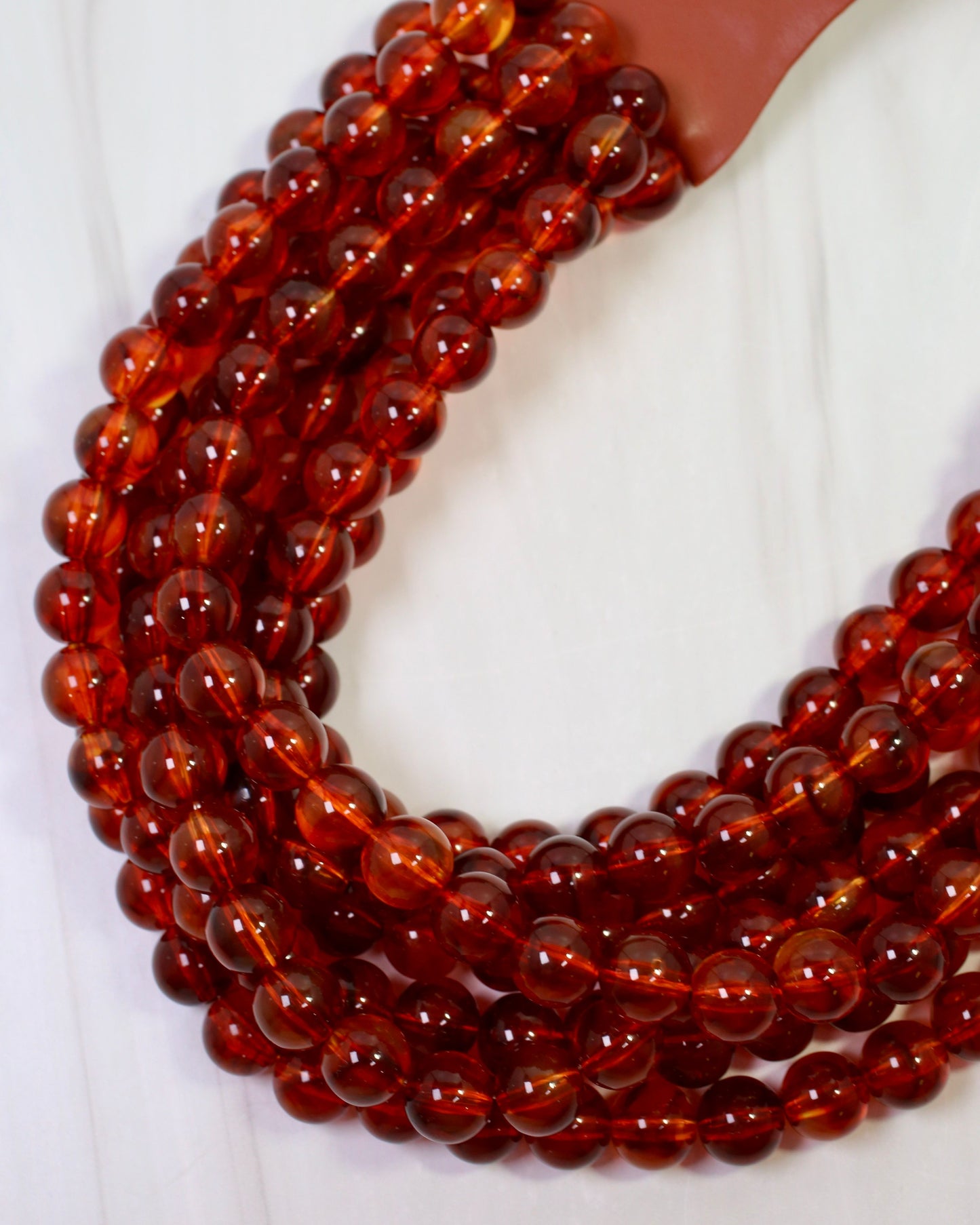 Kimbrel Multi Layered Smooth Beaded Necklace Tortoise
