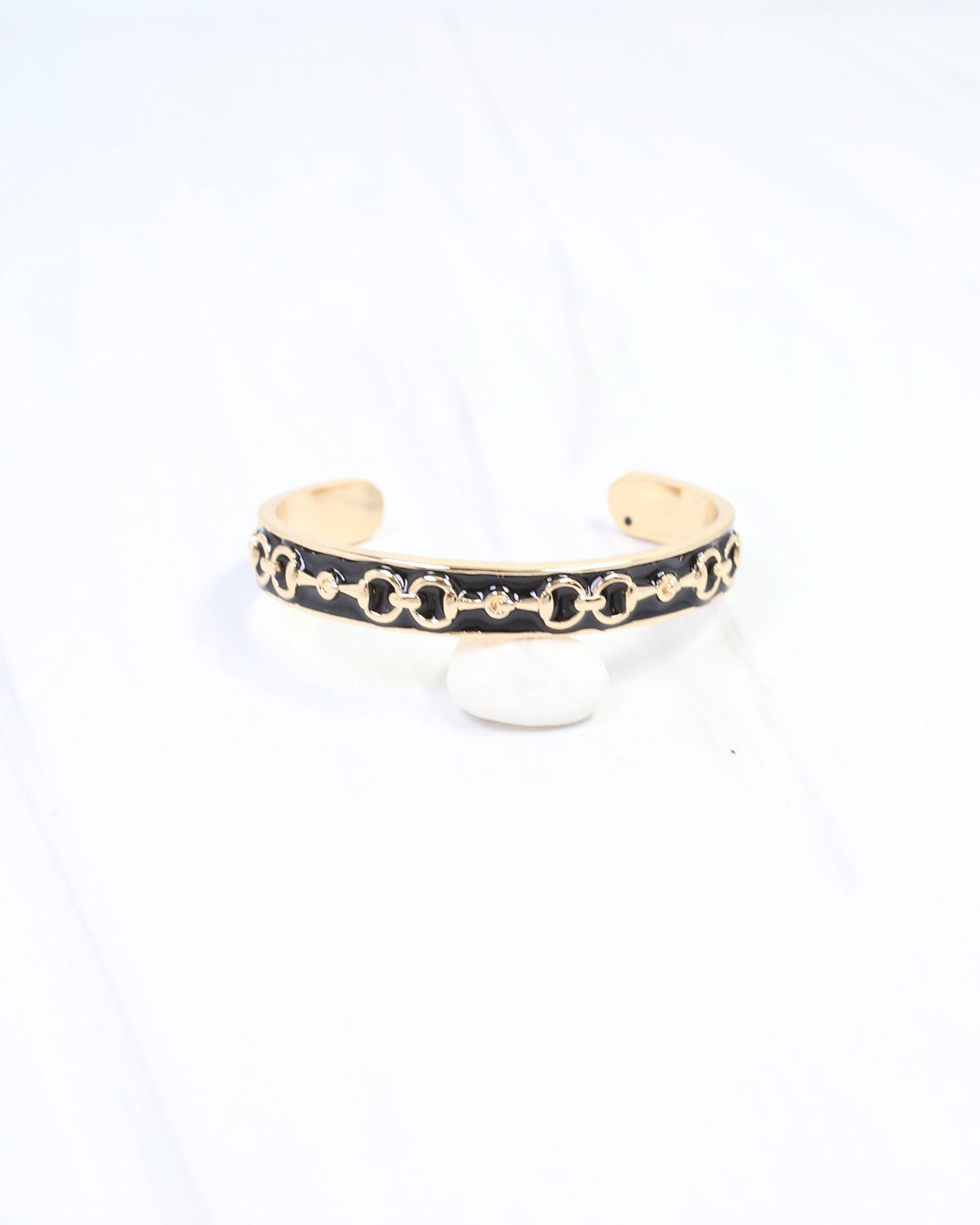 Kaylene Horsebit Cuff Bracelet Black