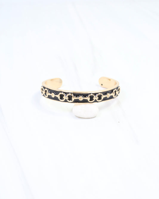 Kaylene Horsebit Cuff Bracelet Black