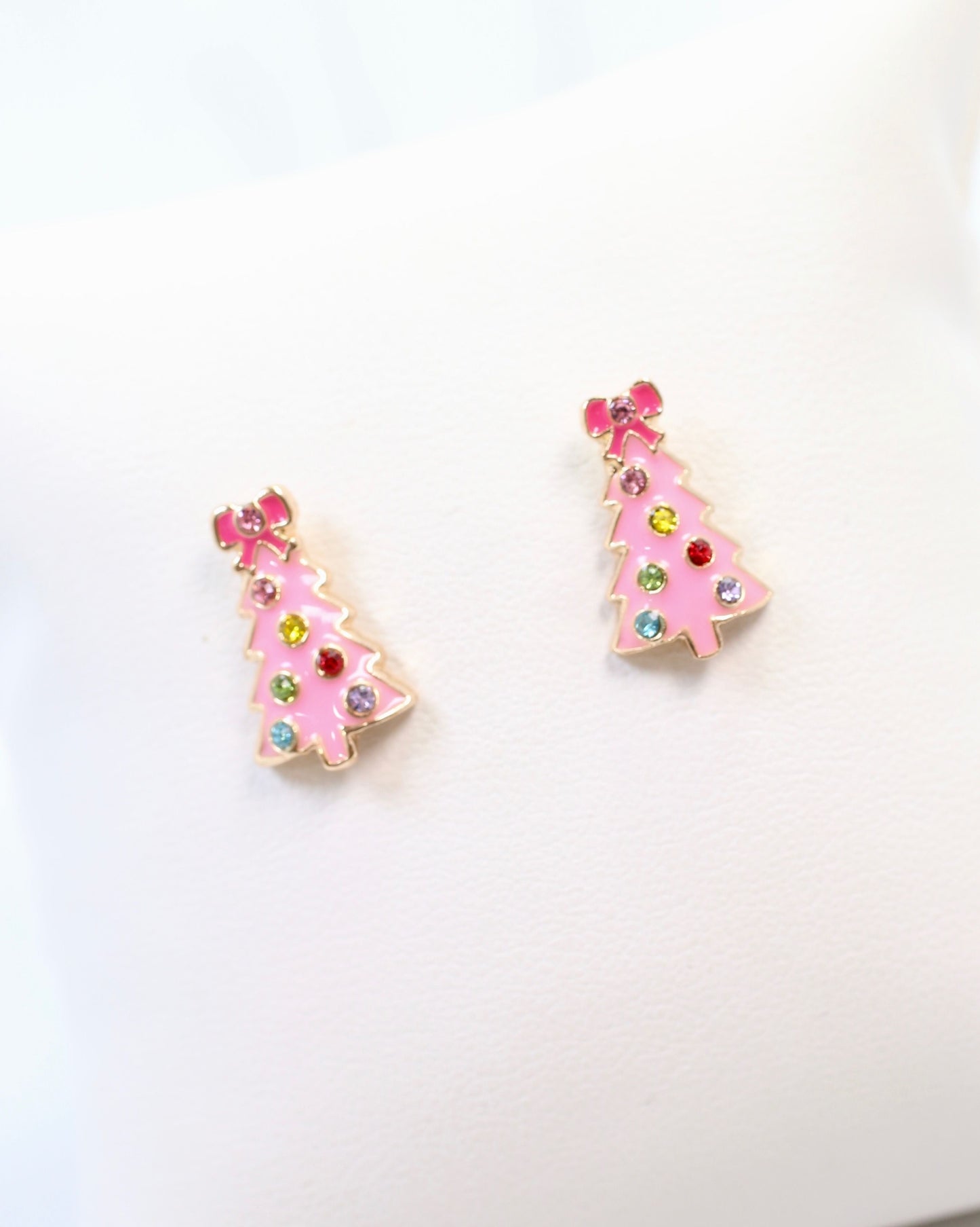 All is Calm Christmas Tree Stud Pink