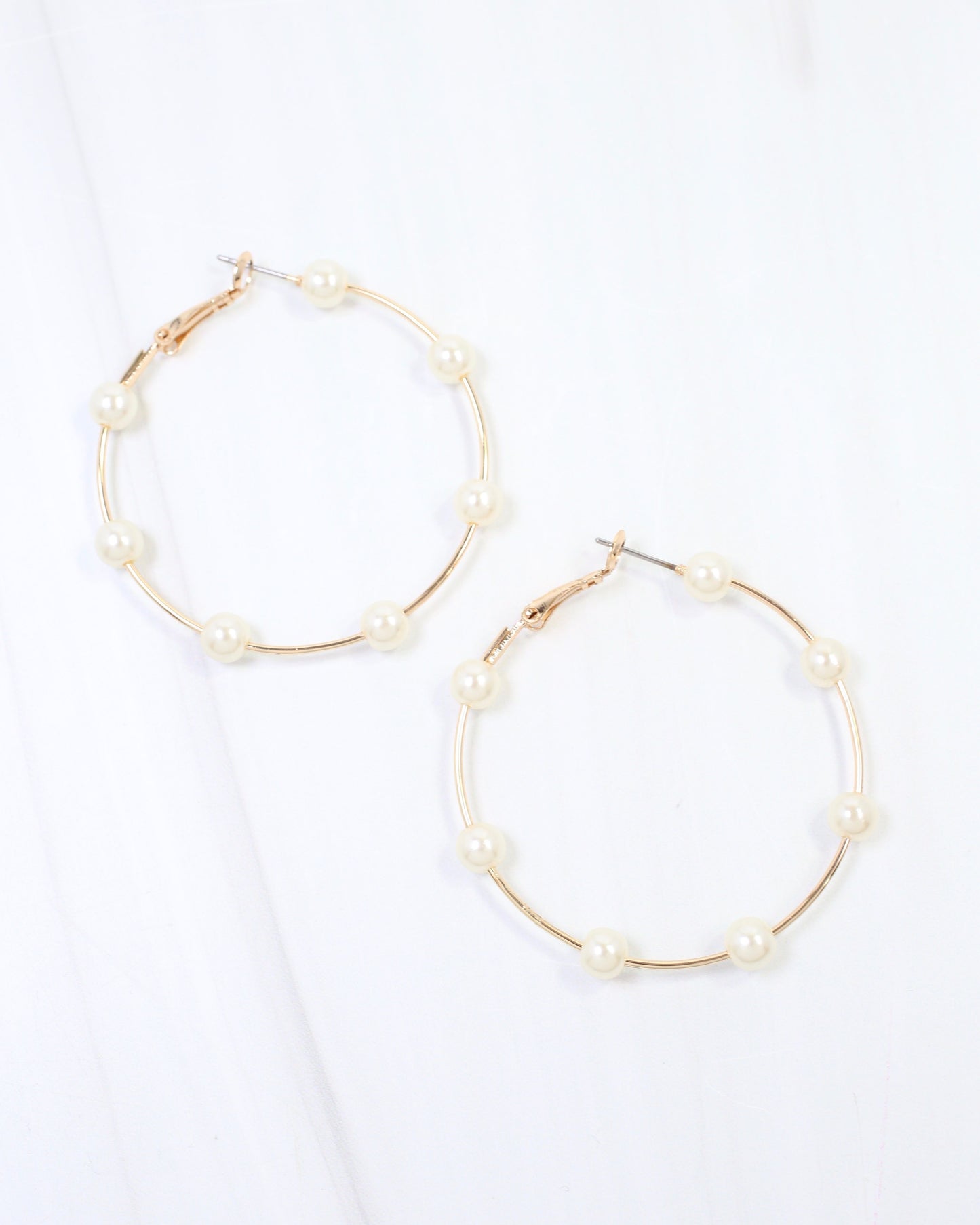 Mount Clemens Pearl Hoop Earring Gold