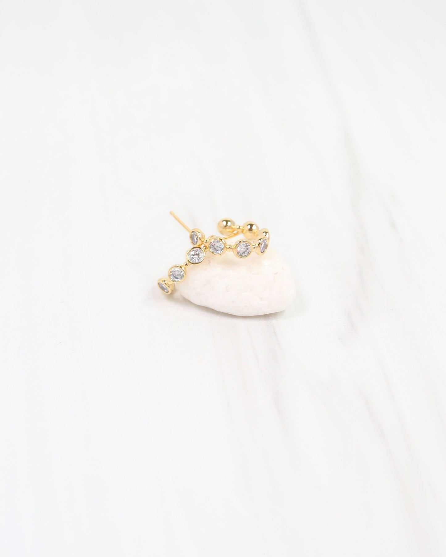 Missoula CZ Lined Hoop Earring WR Gold