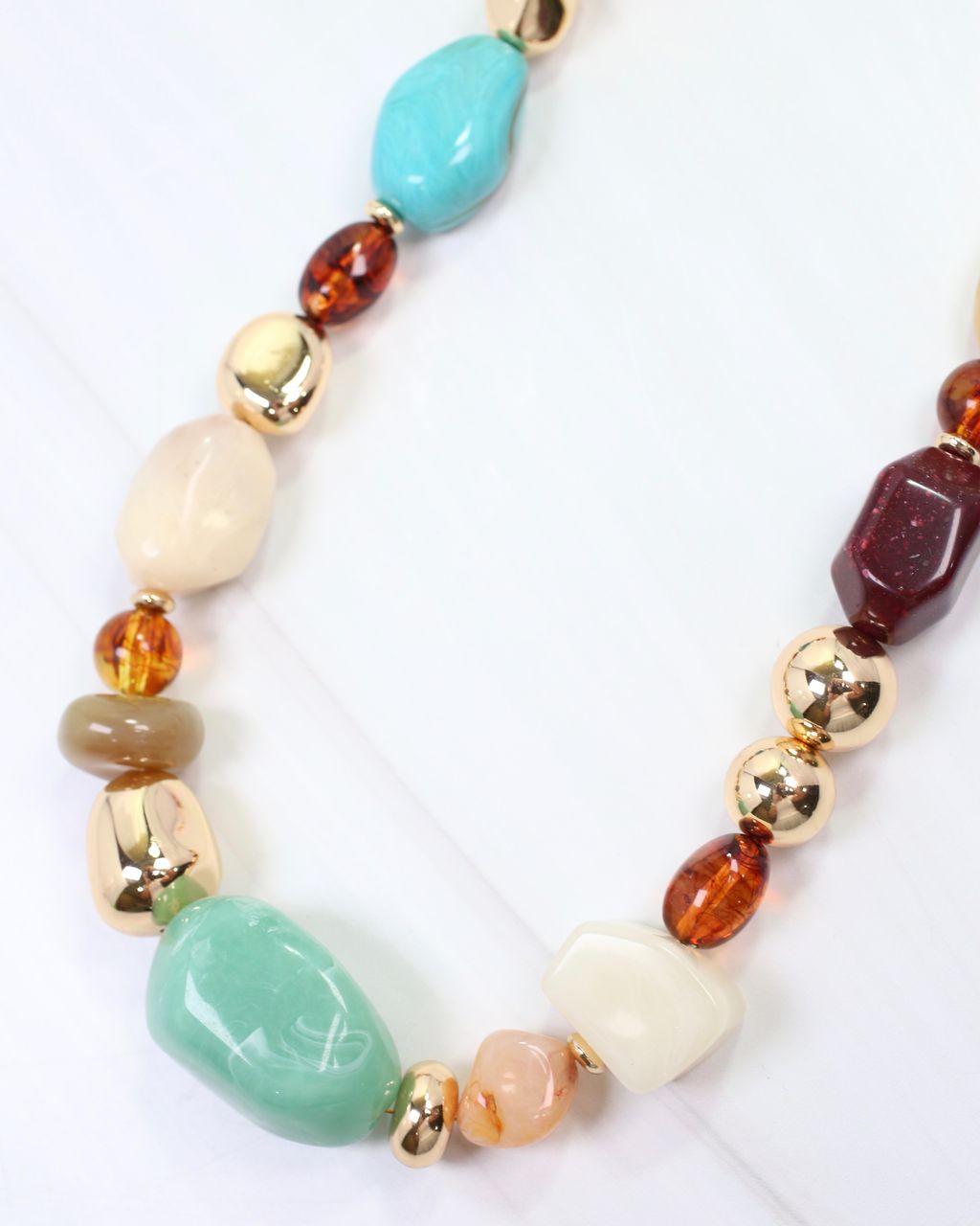 Calais Stone Beaded Necklace Dark Multi