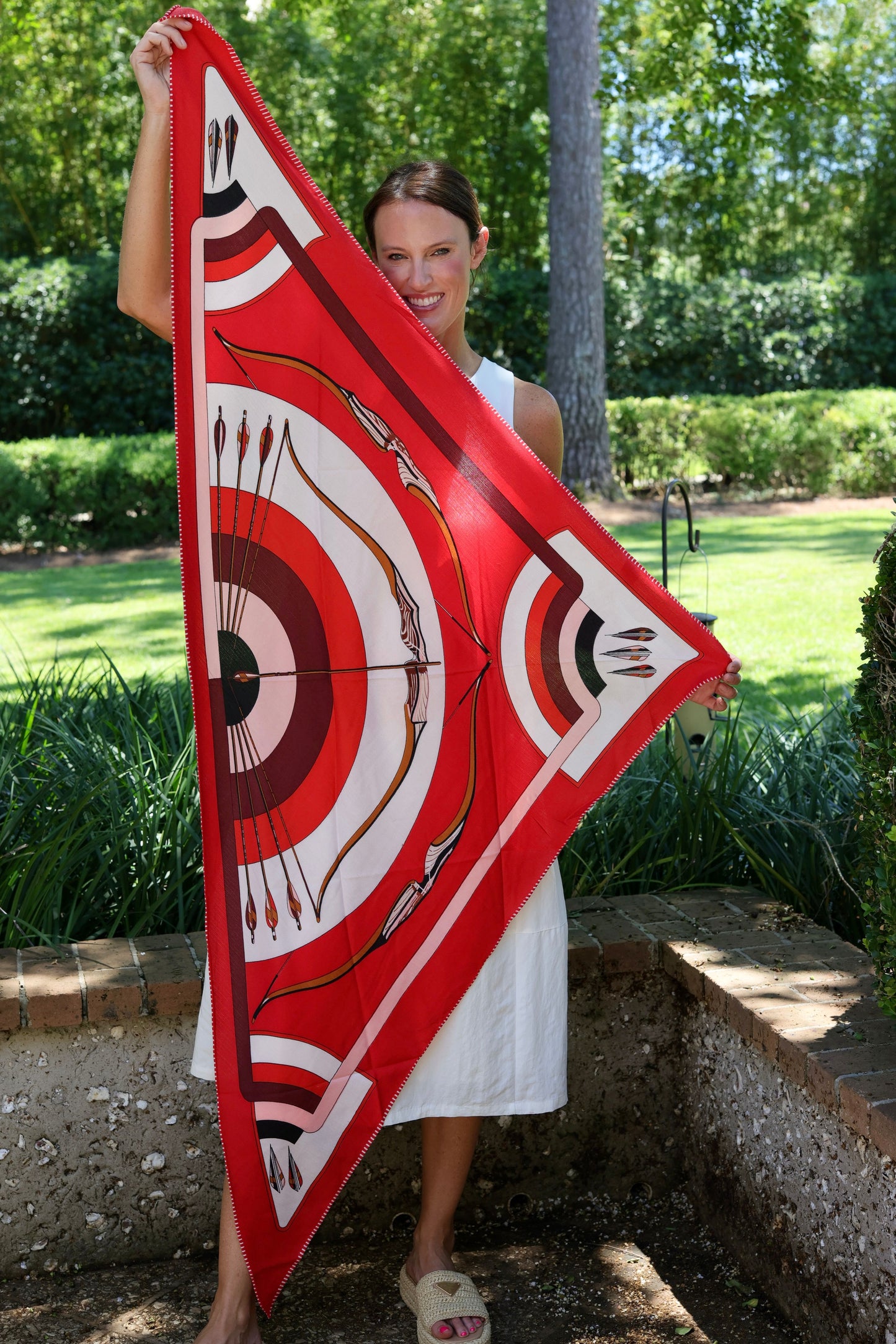 Bow and Arrow Shawl Red