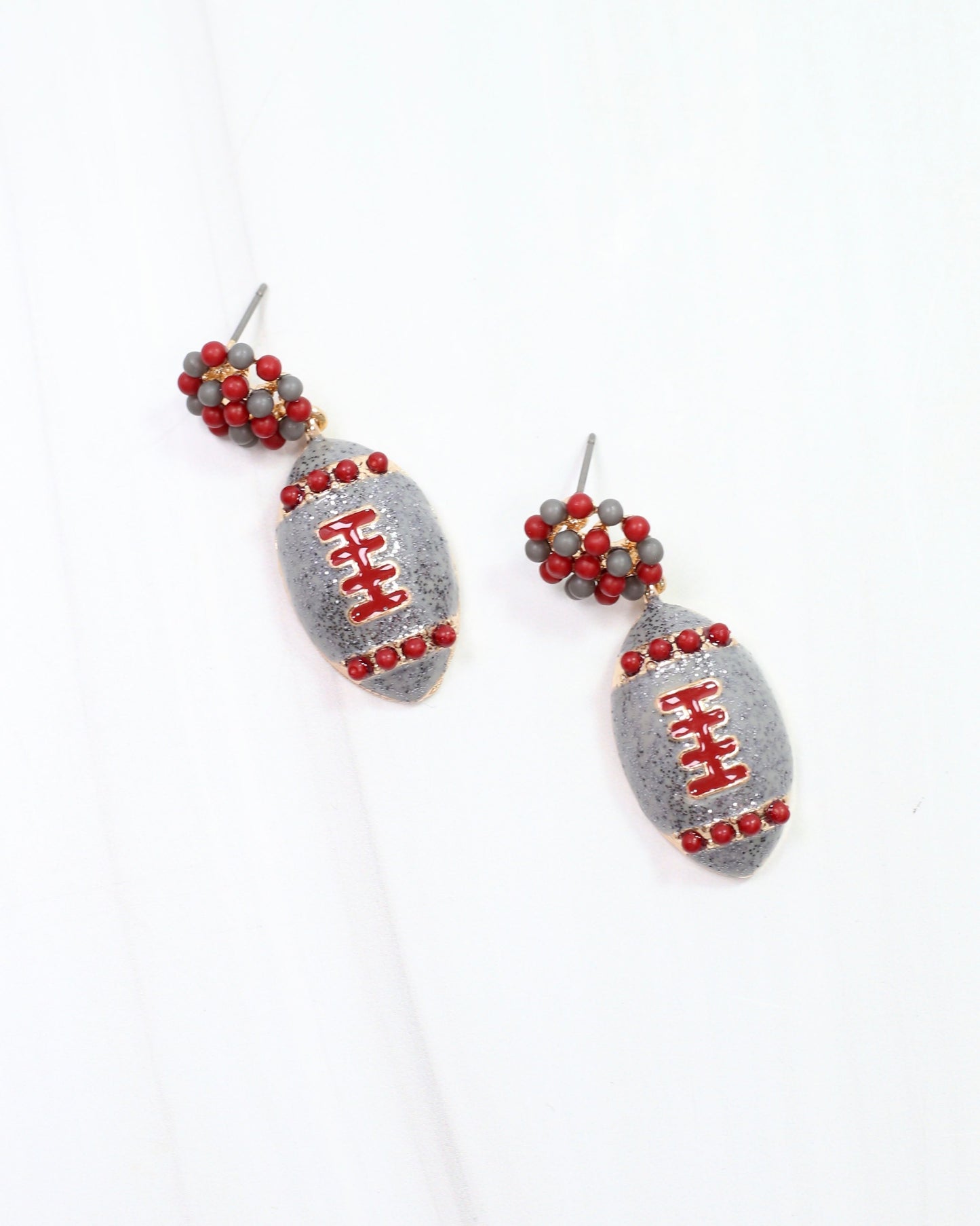 Adler Football Earring Burgundy Gray