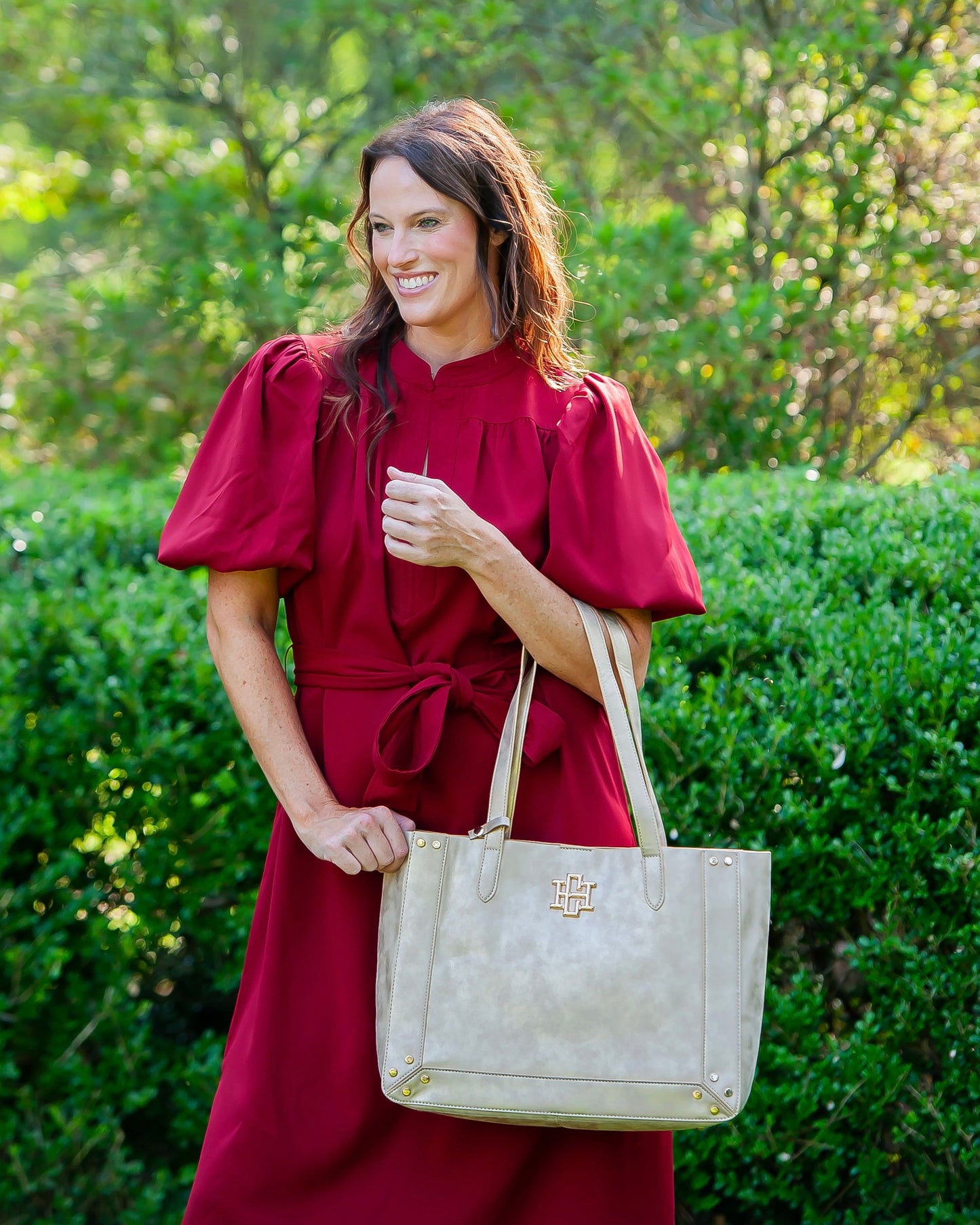 Sophie Studded Tote Gold Shimmer