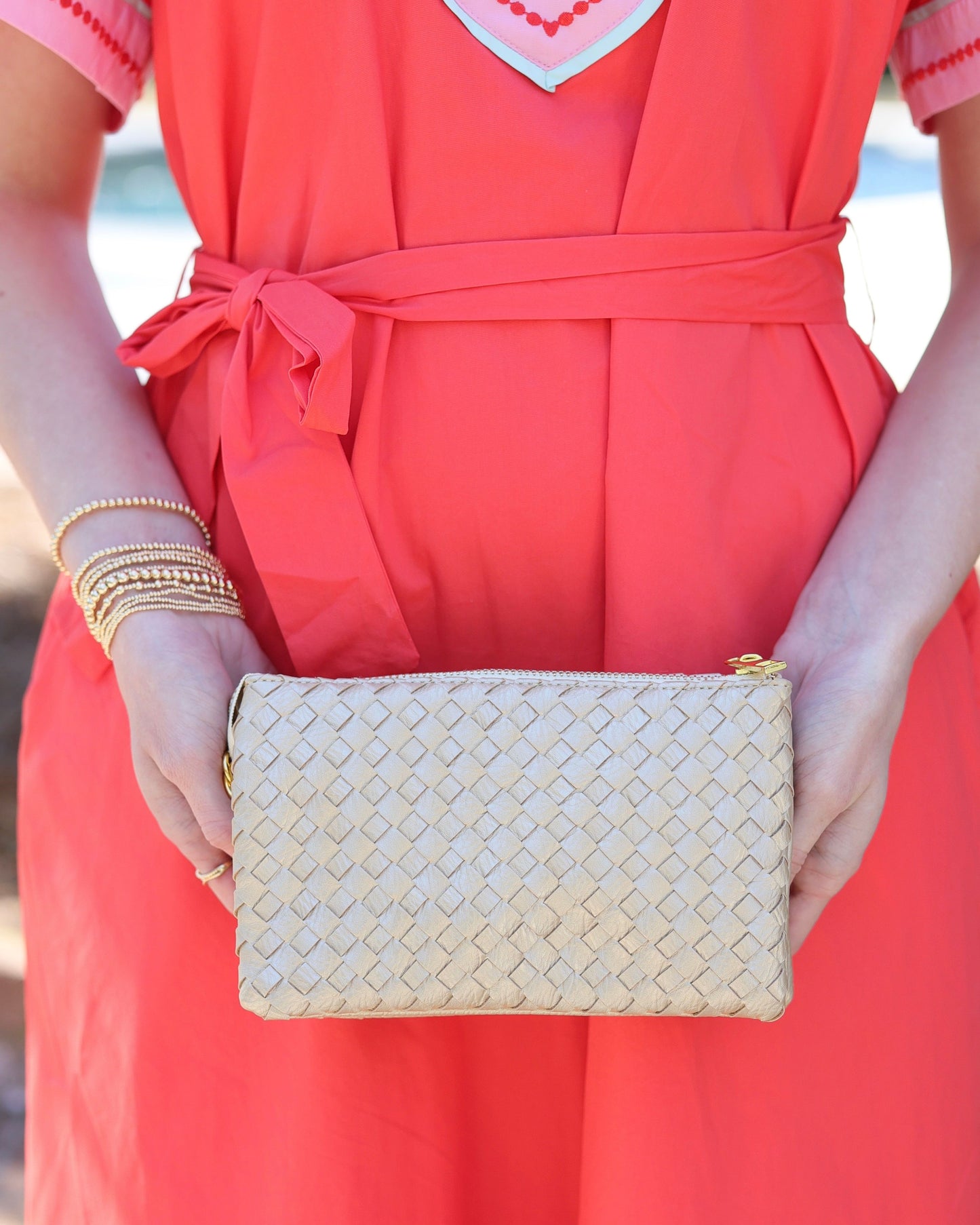 Liz Crossbody Bag Woven Champagne