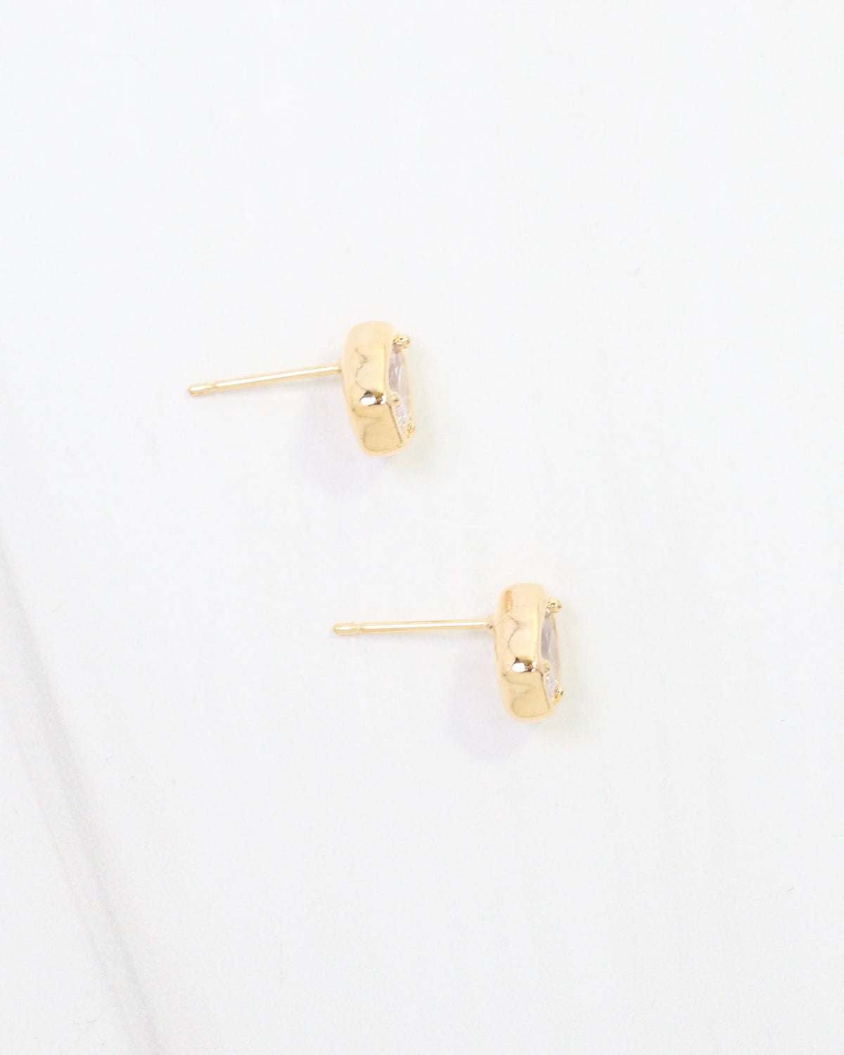 Mackenzie Tear Drop CZ Stud Earring WR Gold
