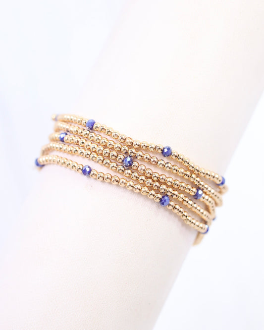 Malena Beaded Bracelet Set Navy