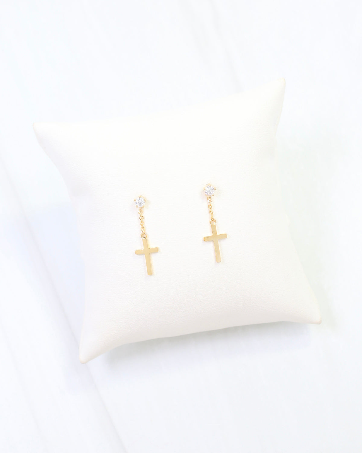 Lyric Cross Dangle Earring WR Gold
