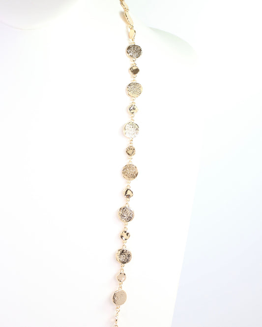 Danvers 42" Hammered Circle Long Necklace Gold