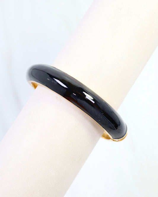 Jana Hinged Bangle Bracelet Black
