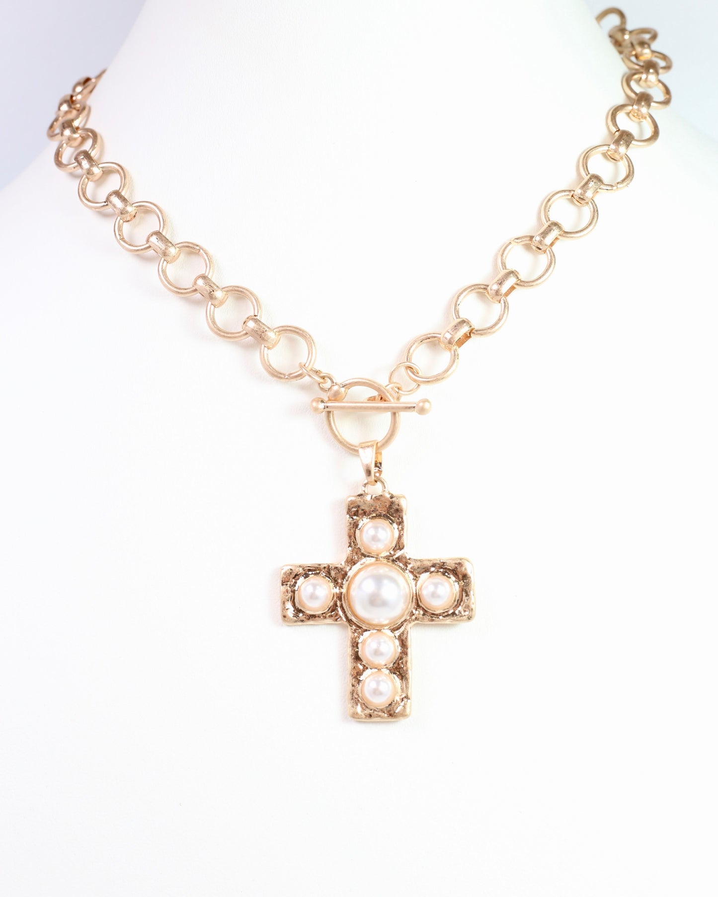 Clampett Cross Necklace Gold