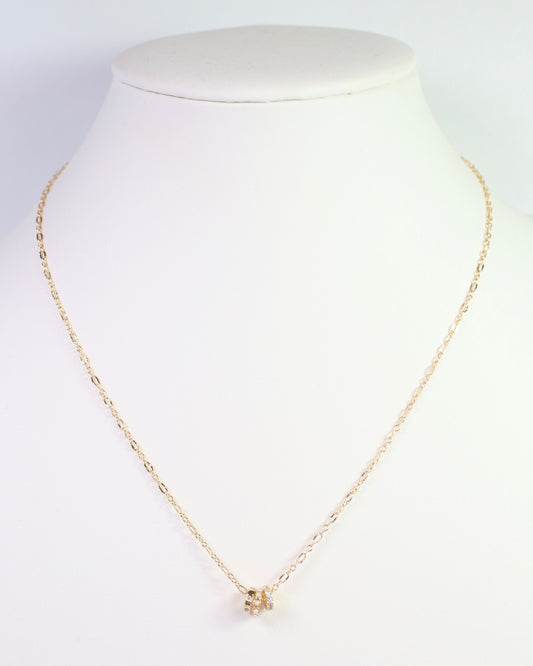 Asbury Rondelle Charm Necklace WR Gold