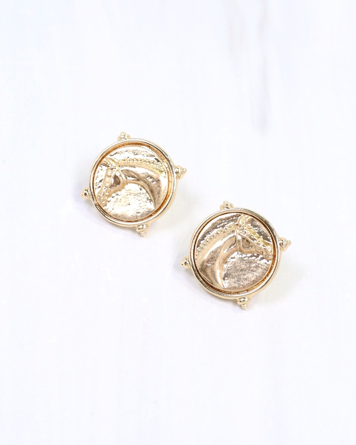 Millicent Horse Coin Earring Gold