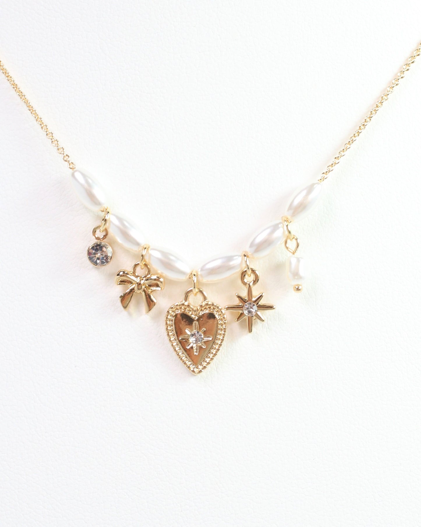 Randolph Delicate Heart Charm Necklace Gold