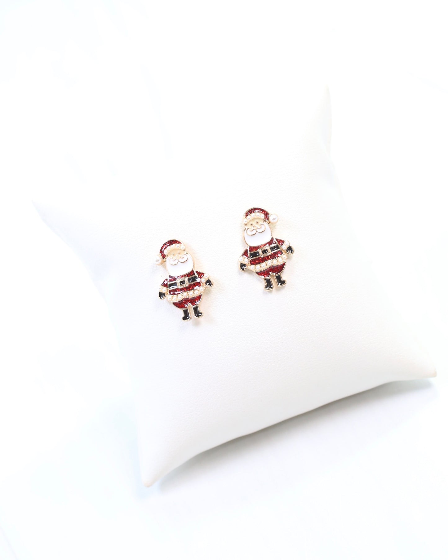 Cheery Santa Stud Earring Red