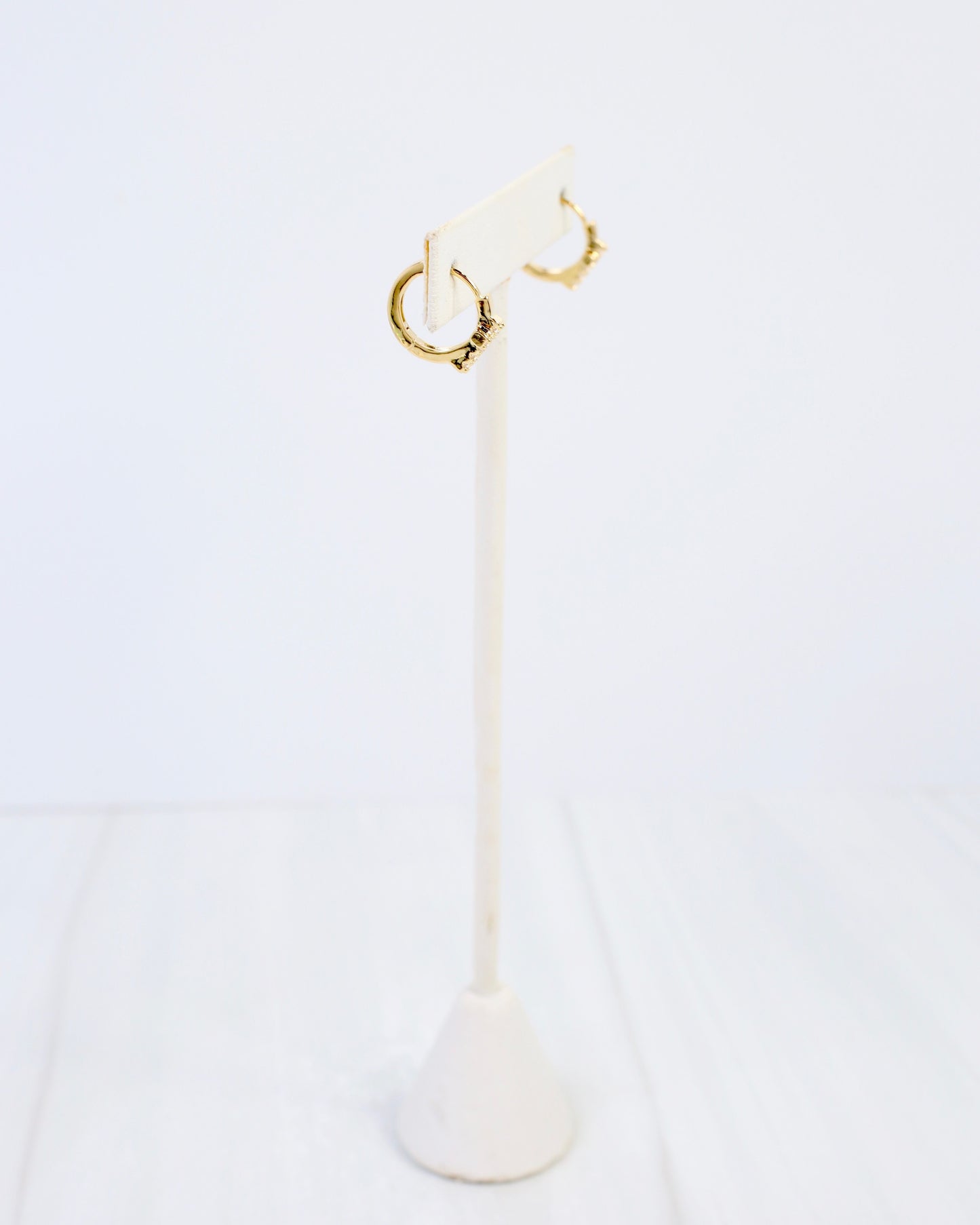 Las Cruces CZ Cross Huggie Earring WR Gold