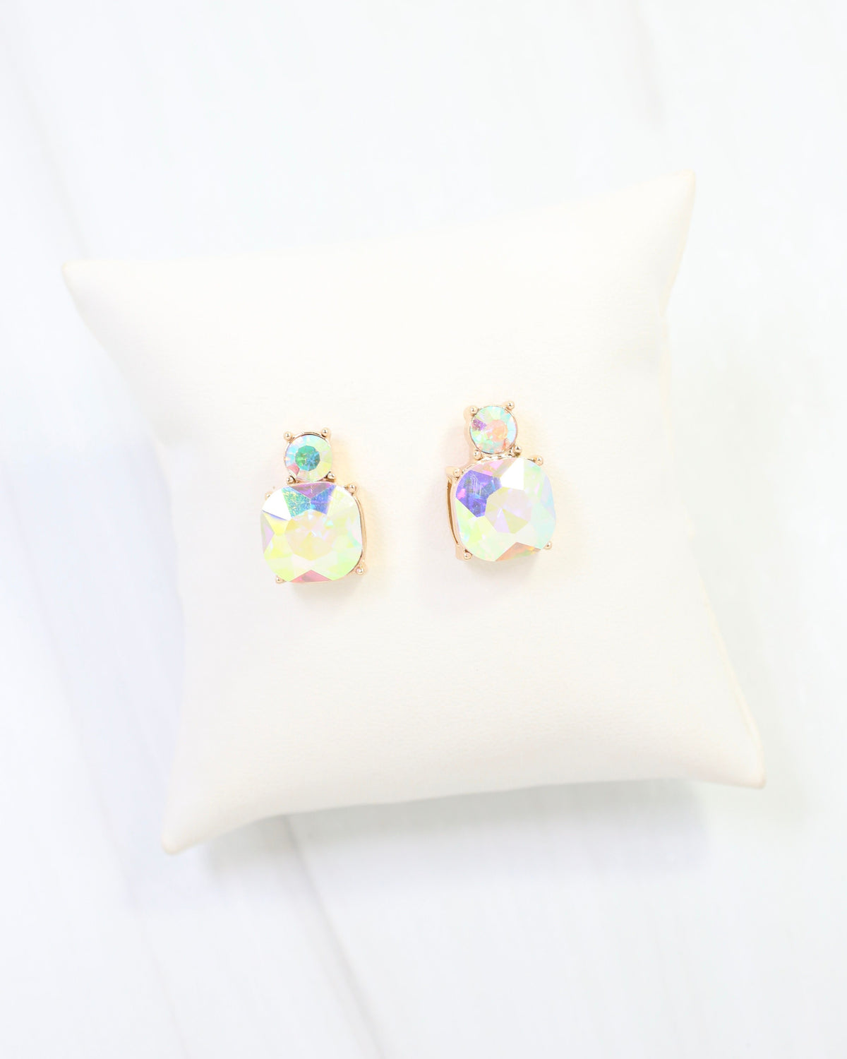 Roxanne Rhinestone Post Earring Clear AB
