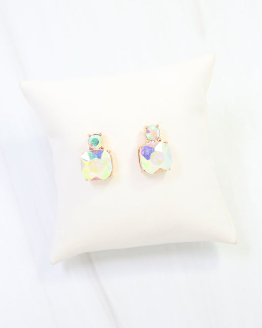 Roxanne Rhinestone Post Earring Clear AB