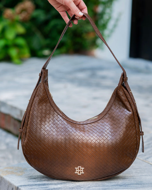 Winslow Curved Bag Woven Chocolate