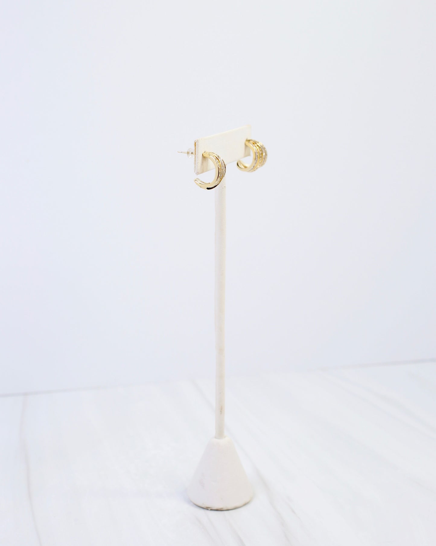 Eastchester Layered Crystal Hoop Earring Gold