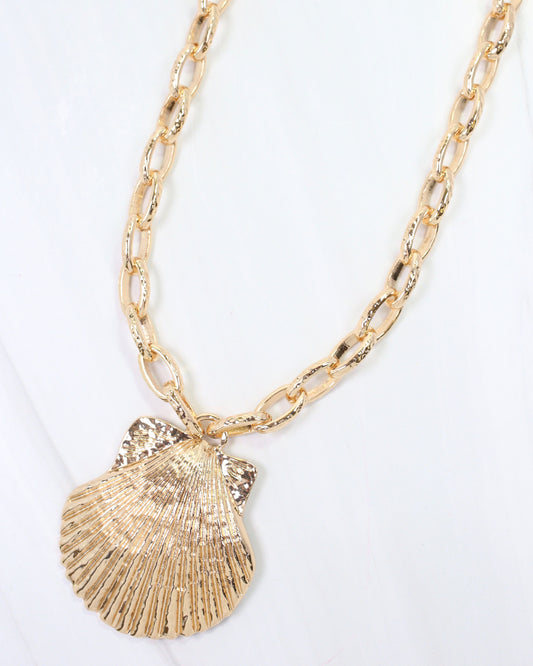 Portsmouth Scallop Link Necklace Gold
