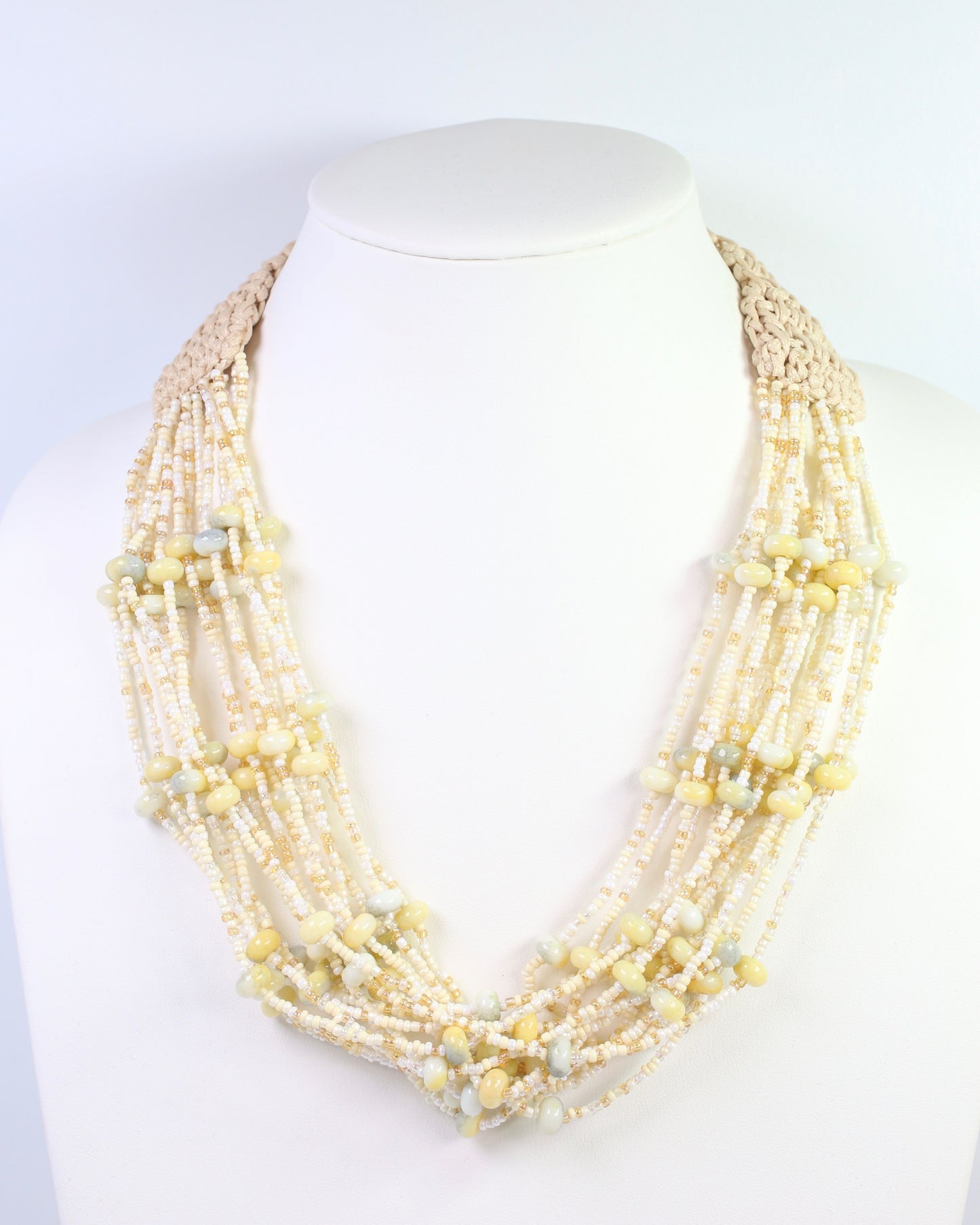Livonia Multi Layered Beaded Necklace Natural