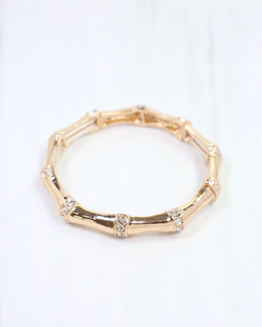 Erwin Stretch Bracelet with CZs Gold