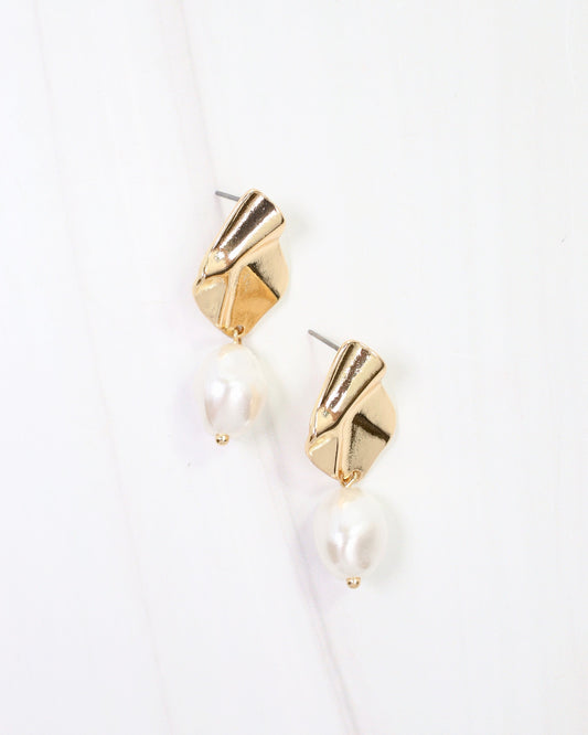 Torrington Pearl Drop Earring Gold